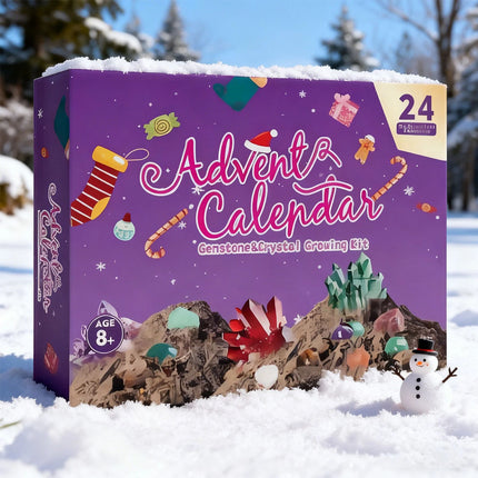 24 Day Christmas Countdown Advent Calendar Gem Mineral Crystal Stone Xmas Gift