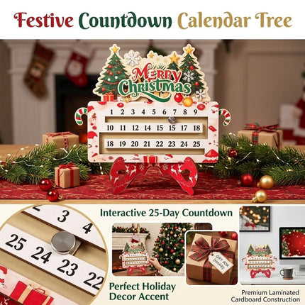 Christmas Advent Calendar Laminated Cardboard Wall Hanging Gift Box 25 Day 1pc