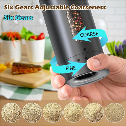 2pc Electric Salt And Pepper Grinder Set, Rechargeable Salt And Pepper Mill