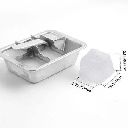 Stainless Steel Ice Cube Tray 6 Slot Removable Ice Cube Maker with Handle