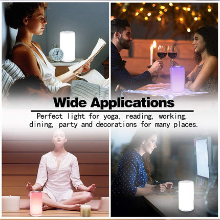7 Color Wake up Light Sunrise Alarm Clock LED Touch Bedside Sounds Night Lamp