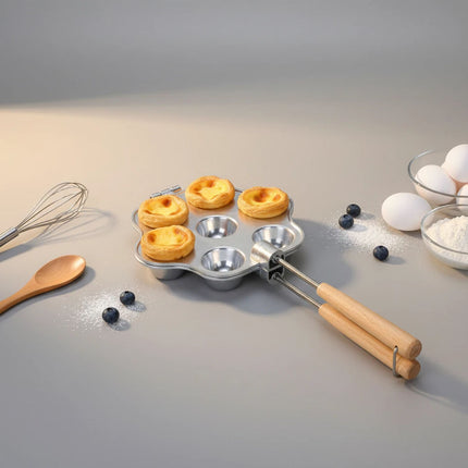 7-Cup Tart Pan Non-Stick Aluminum Flower Baking Mold for Home Cake Tray 1 Piece