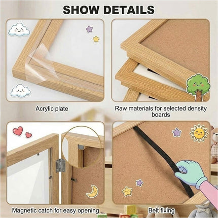 A3 A4 Artists Frames Hold 150 Pictures Creative Art Wooden Artwork Display- Wood