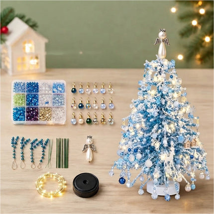 DIY Beaded Winter Magic Christmas Tree Kit, Handmade Colorful Bead Ornament Making Set