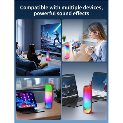 Bluetooth Box 40W Sound IPX7 Waterproof RGB Lights Wireless Outdoor Speaker