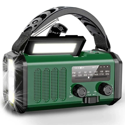 10000mAh Wind Up Solar Radio Hand Crank Emergency FM/AM USB Charger LED Torch