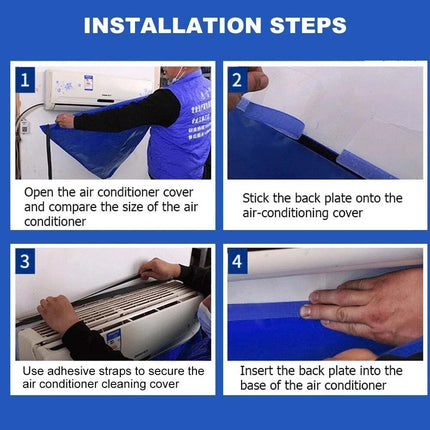 12PC Air Conditioner Cleaning Cover Bag Kit Leakproof Waterproof Dust Protection