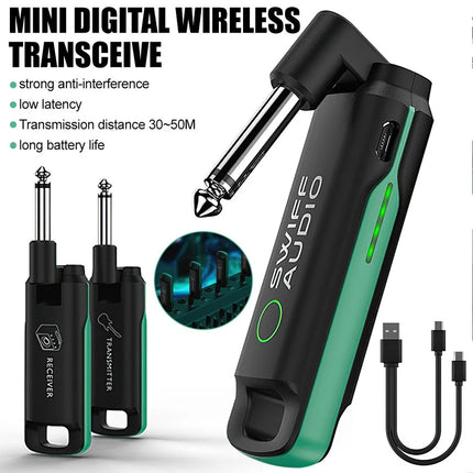 WS-70 Guitar Wireless System 100 Channel Rechargeable Audio Transmitter Receiver