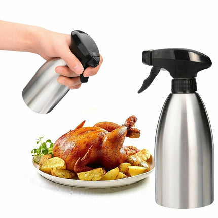 500ml Stainless Steel Oil Spray Bottle Kitchen Olive Oil Sprayer for BBQ Cooking
