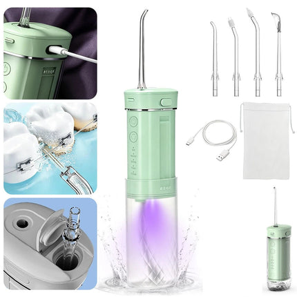 Foldable Oral Irrigator Water Jet Dental Teeth Flosser Tooth Cleaner 4 Nozzles