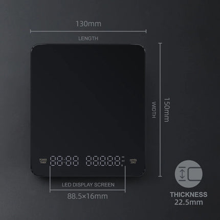2x Digital Coffee Scale Timer Espresso USB High Precision Measures Kitchen Scale
