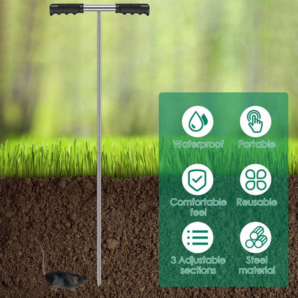 Stainless Steel Soil Probe Rod Height Adjustable Ground Probe Rod with T qrXdC·