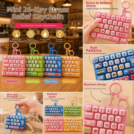 Mini Fingertip Button Keyring Cartoon Stress Relief Fidget Toy Travel Use
