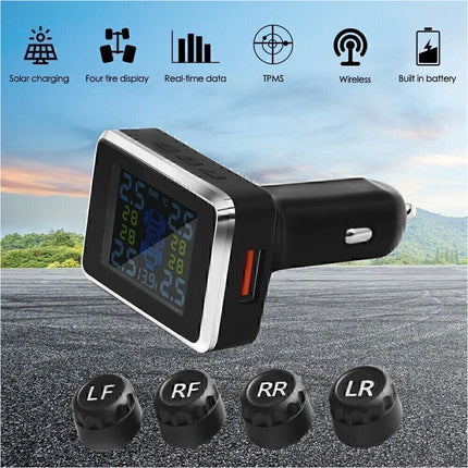TPMS Wireless Car Tire Tyre Pressure Monitor Monitoring System + 4 Sensors