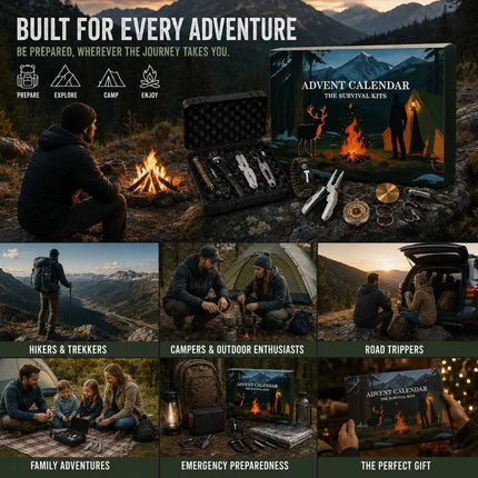 24 Day Survival Kit Advent Calendar Outdoor Camping Hiking Fishing Tool Gift Set