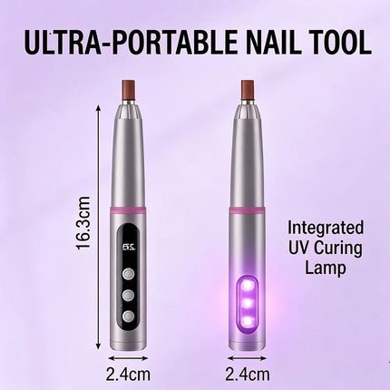 2-in-1 Electric Nail Drill & Rapid UV Curing Lamp Polishing Grinder Gel Drying