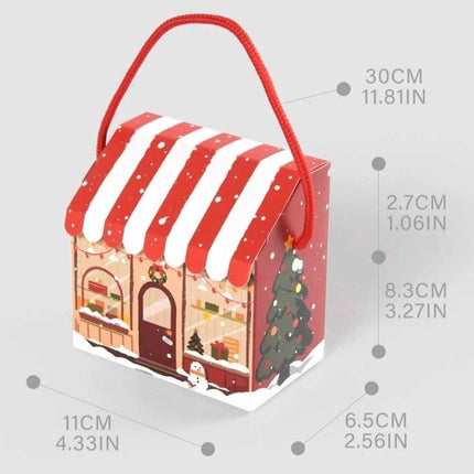 10Pcs Snowman Printed Christmas House Gift Boxes New Year Party