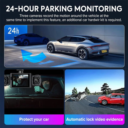 1080P Front and Rear Inside Car Dash Cam Night Vision Dash Camera Loop Recording