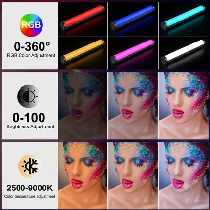30cm Magnetic RGB Handheld Light Wand Full Color LED Tube for Camera Shooting