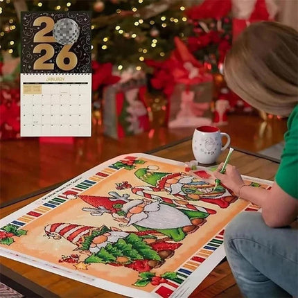 2026 Diamond Art Calendar,Wall Calendar Diamond Painting Kit,DIY diamond art