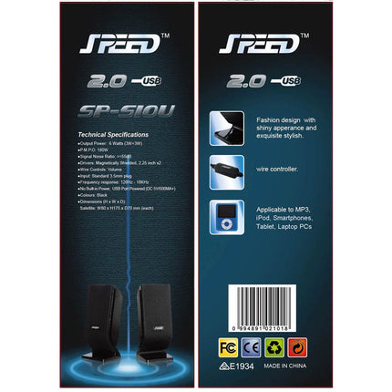 2.0 Channel 6W USB Powered PC Speakers Desktop Laptop Mini Audio Speakers