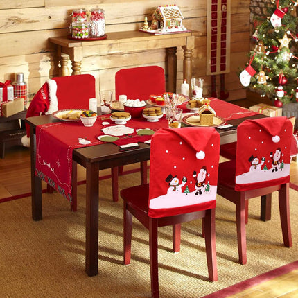 8x Christmas Santa Hat Chair Covers Table Cloth Dinner Home Décor Ornaments