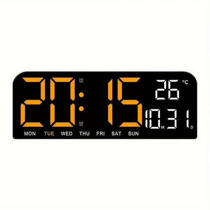 Large Digital Big Jumbo LED Wall Desk Clock Display With Calendar Temperature