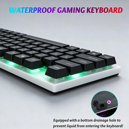 Ergonomic USB Rainbow Backlight T6 Keyboard and Mouse Kit for PC Laptop