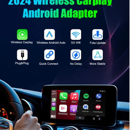 2in1 USB Wireless CarPlay Adapter For iPhone Carplay Dongle Plug Play Mini Box