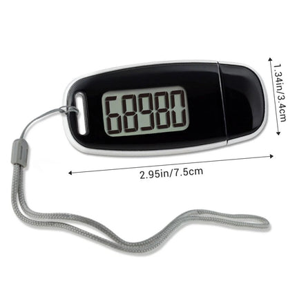 3D Pedometer for Walking Step Counter USB Rechargeable Step Tracker w/ Backlight