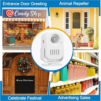 1 Pcs Infrared Motion Sensor Alarm Doorbell Door Chime Recorded Sounds Player