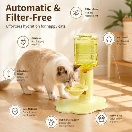 2026 NEW Gravity Cat Water Dispenser Stand, Automatic Cat Water Feeder