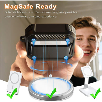 Apple Airpods Pro 4 Case Cover Heavey Duty Shockproof Protector Black