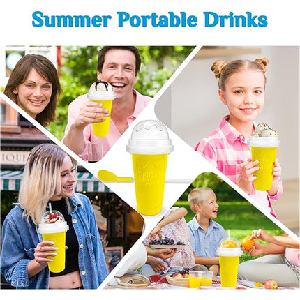 Yellow Slushie Maker Cup Quick Freeze Magic Squeeze Cup Milkshake Cup Ice Cream Maker