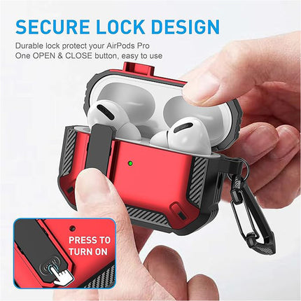 Red Armor Case FOR Apple AirPods Pro, Heavy Duty Shockproof Earphone Protective Cover