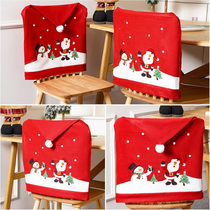 8x Christmas Santa Hat Chair Covers Table Cloth Dinner Home Décor Ornaments