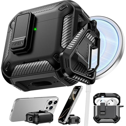 Apple Airpods Pro 4 Case Cover Heavey Duty Shockproof Protector Black