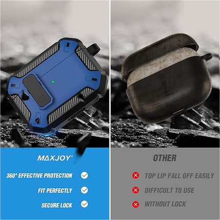 Blue Armor Case For Apple AirPods Pro, Heavy Duty Shockproof Earphone Protective Cover