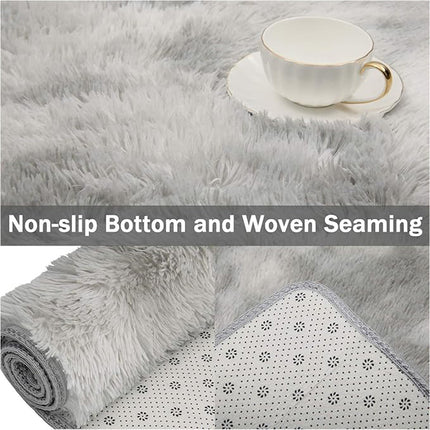 Light Grey 160cm x 230cm Soft Plush Floor Carpet Rug Mat Living Room Bedroom