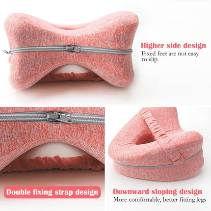Memory Foam Leg Pillow Cushion Knee Support Pain Relief Washable Cover Bed Sofa Red