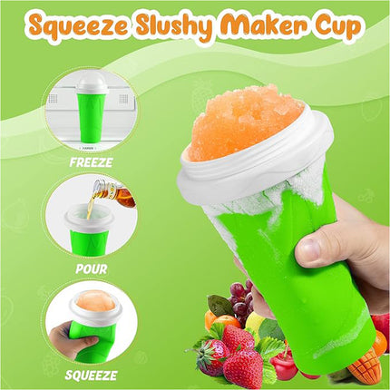 Green Slushie Maker Cup Quick Freeze Magic Squeeze Cup Milkshake Cup Ice Cream Maker