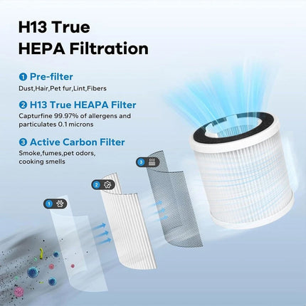 Premium Home Air Purifier for Large Rooms Smoke  Pet Odors
