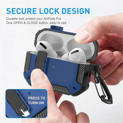 Blue Armor Case For Apple AirPods Pro, Heavy Duty Shockproof Earphone Protective Cover