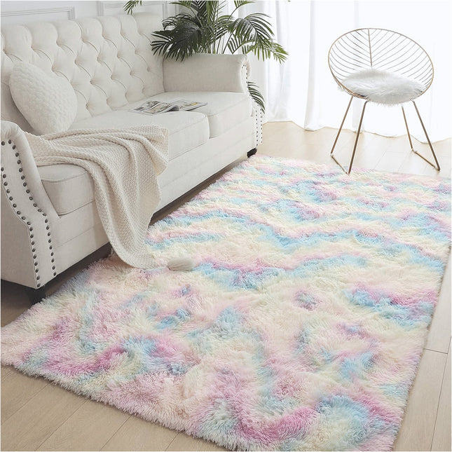 Rainbow 100cm x 160cm Soft Plush Floor Carpet Rug Mat Living Room Bedroom