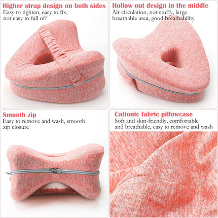 Memory Foam Leg Pillow Cushion Knee Support Pain Relief Washable Cover Bed Sofa Red