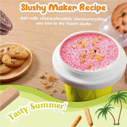 Yellow Slushie Maker Cup Quick Freeze Magic Squeeze Cup Milkshake Cup Ice Cream Maker