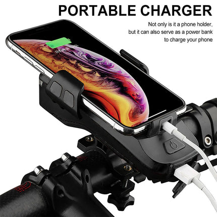 LED 4 In 1 Horn LED Bike Headlight Lamp Horn Power USB Rechargeable 3 Mode