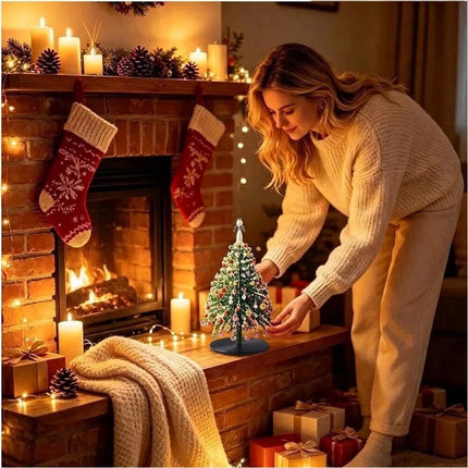 DIY Beaded Christmas Tree Kit, Handmade Colorful Bead Ornament Making Set