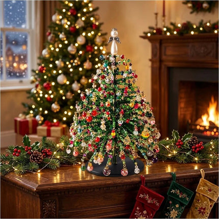 DIY Beaded Christmas Tree Kit, Handmade Colorful Bead Ornament Making Set