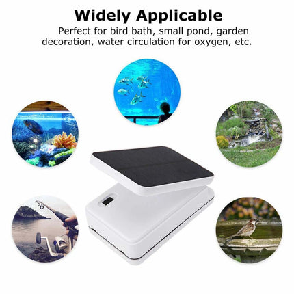 Day/Night Pond Oxygenator Solar Air Pump Water Tank Oxygen Aerator Pool Aquarium